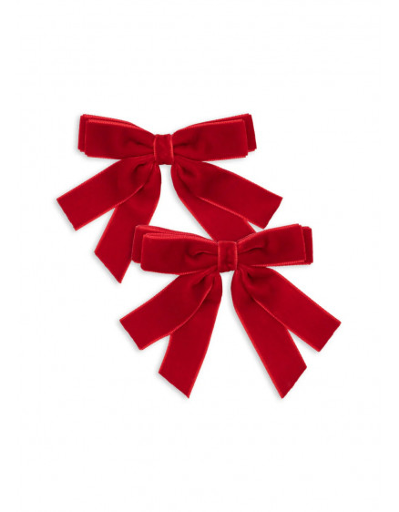 2 Pack Velvet Bow Hair Clips Barbados Cherry 4