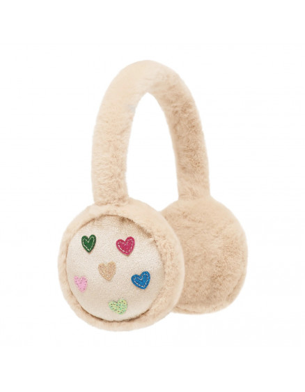Jazzy Heart Earmuffs Beige