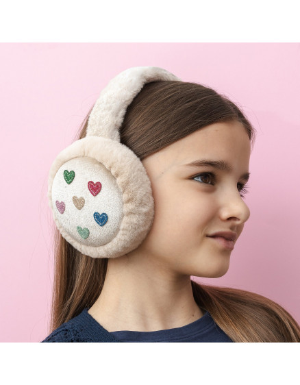 Jazzy Heart Earmuffs Beige 3