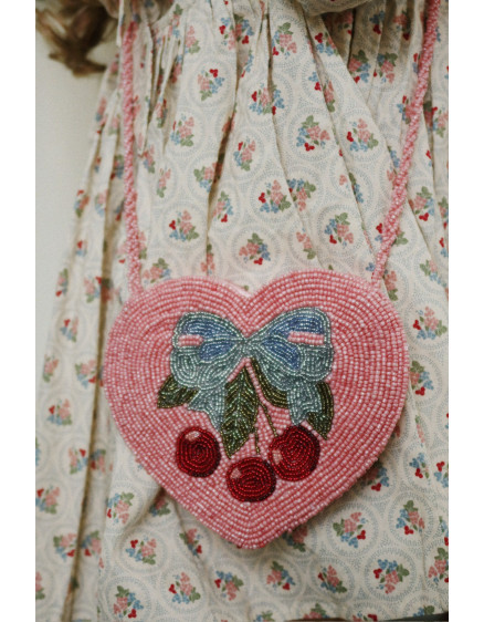 Beaded Heart Bag Amarena 7
