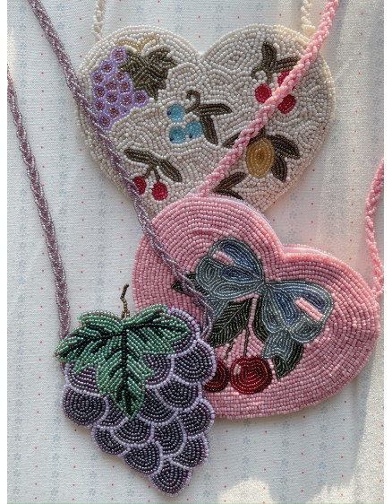 Beaded Heart Bag Amarena 6