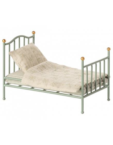 Vintage single bed, Mouse - Mint