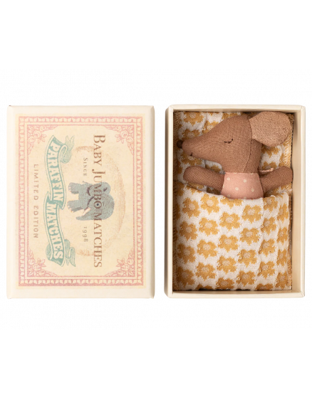 Sleepy Wakey Baby Mouse in Matchbox Rose