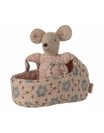 Baby Mouse in Carry Cot Rose 3