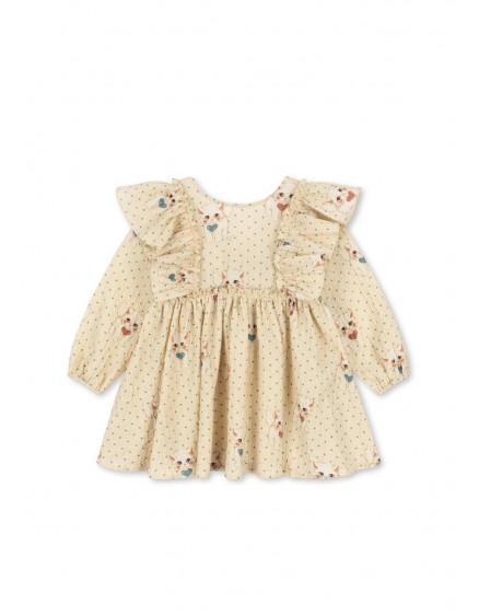 Elin Bow Dress Dot Miao Mist