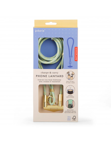 Inkerie Charge & Carry Phone Lanyard Blue 2