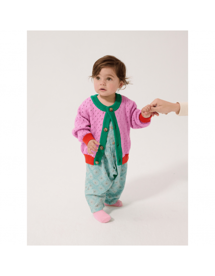 Color Block Open Work Cardigan Multi 3