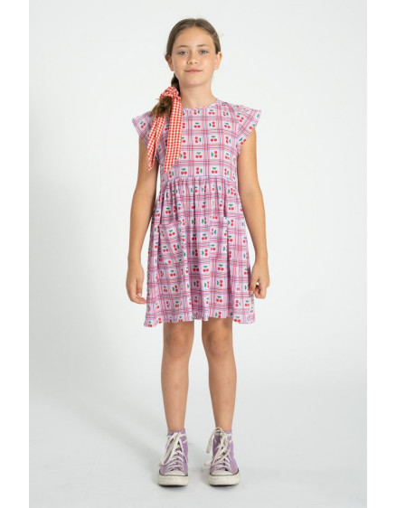 Резинка скранч Red & Ecru Checkered 2