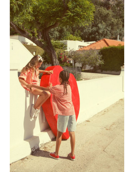 Boy Shorts Ecru Indigo Stripes 2