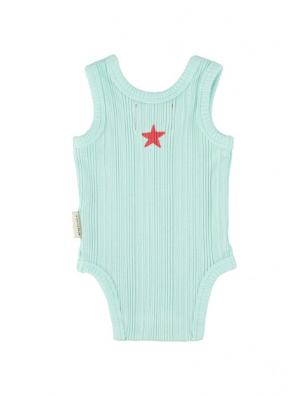 Sleeveless Bodysuit Light Blue Peace Print 2