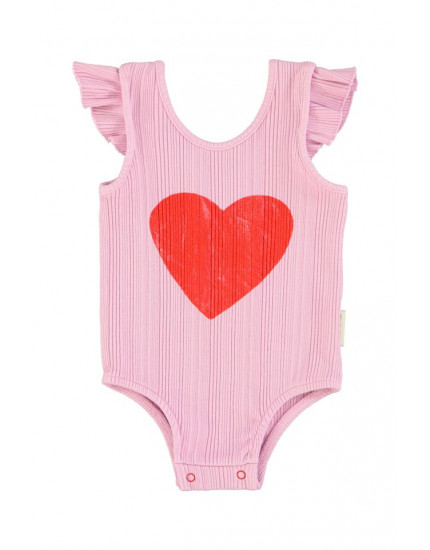 Боді Lilac Red Heart Print