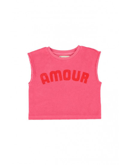 Sleeveless Top Pink Amour Print