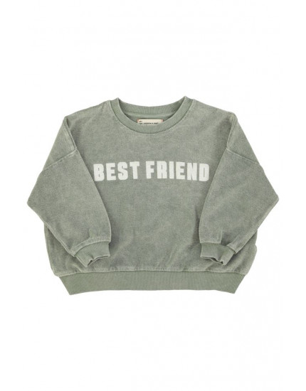 Sweatshirt Washed Green Best Friend