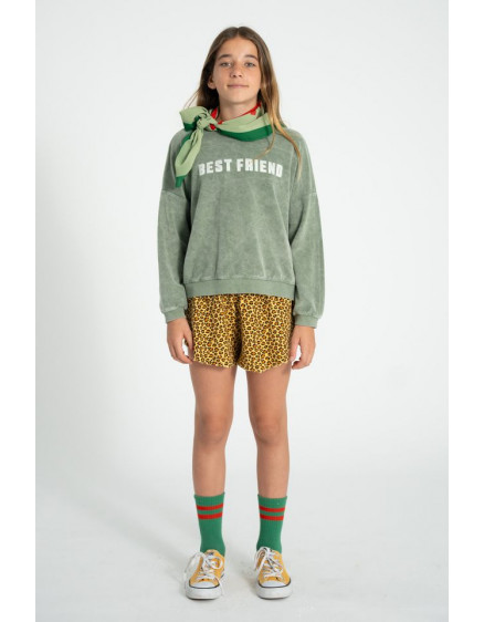 Sweatshirt Washed Green Best Friend 4