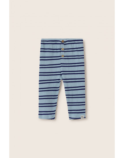 Double Stripes Rib Leggings Blue Marsh