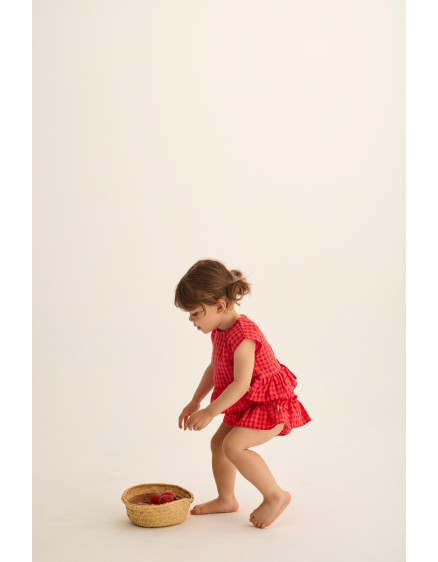 Блумери Gingham Tomato Coral 2