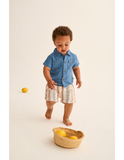 Striped Baby Shorts Ivory Roy 2