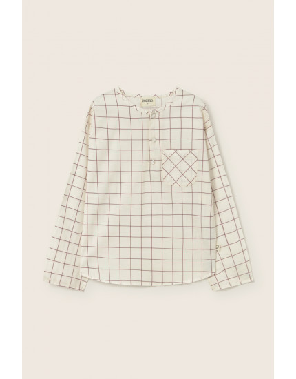 Slub Plaid Poplin LS Baby Shirt Ivory Lian