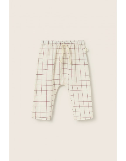 Slub Plaid Poplin Baby Pants Ivory Cosimo