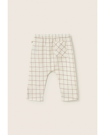 Slub Plaid Poplin Baby Pants Ivory Cosimo 2