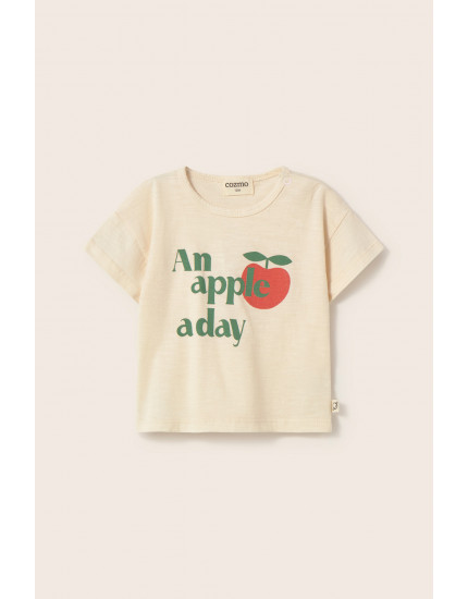Soft Slub Baby T-shirt Apple Ivory Bob