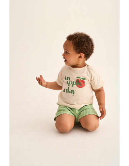 Soft Slub Baby T-shirt Apple Ivory Bob 3