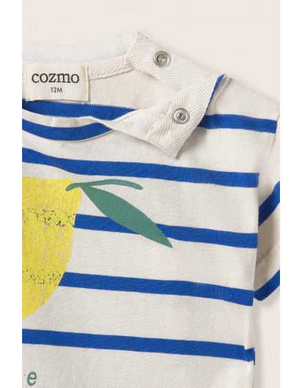 Striped Jersey Baby T-shirt Ivory Aran 2