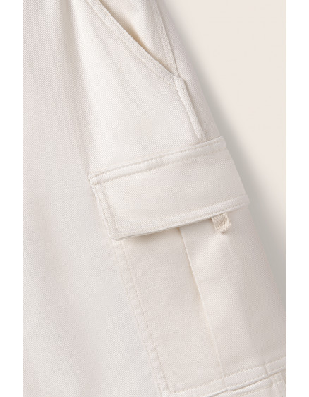 Twill Cargo Shorts Ivory Vincent 2