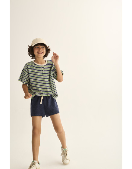 Striped Terry T-shirt Blue Green 5
