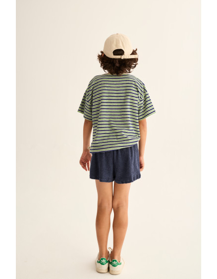 Striped Terry T-shirt Blue Green 2