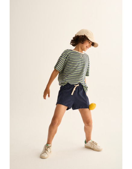 Striped Terry T-shirt Blue Green 3