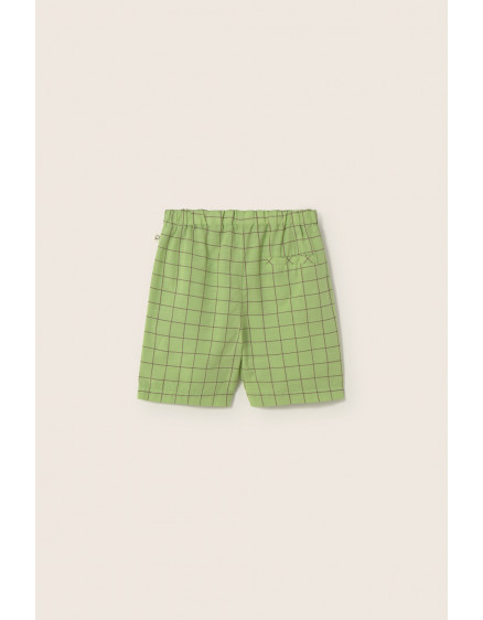 Slub Plaid Shorts Green Leon 3