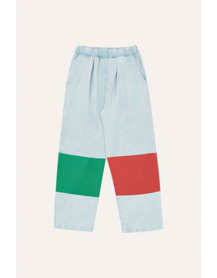 Bicolor Patches Denim Trousers
