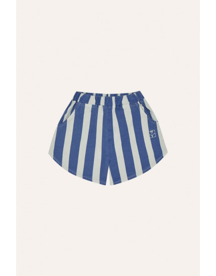 Blue Stripes Washed Shorts