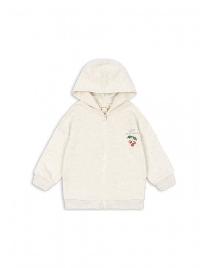 Loupy Sweat Zip Hood Off White Melange