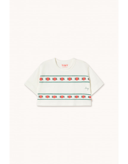 Roses Crop Tee Off-White 12Y