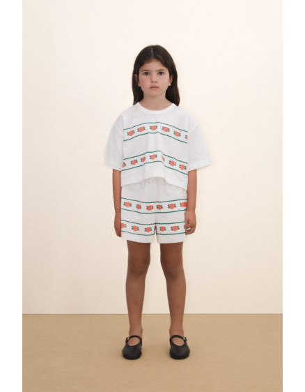 Roses Crop Tee Off-White 3