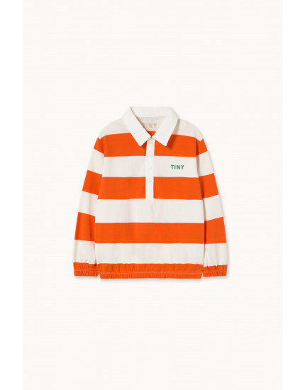 Stripes Knit Polo Tee Summer Red