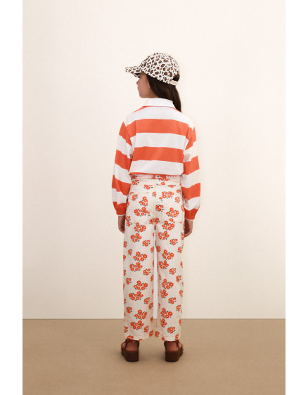 Stripes Knit Polo Tee Summer Red 2