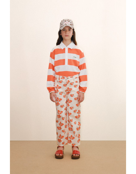 Stripes Knit Polo Tee Summer Red 3