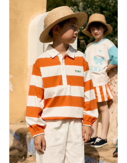 Stripes Knit Polo Tee Summer Red 4