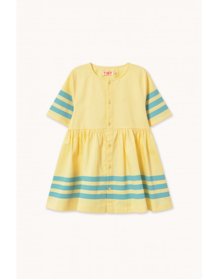 Stripes Twill Dress Dusty Yellow