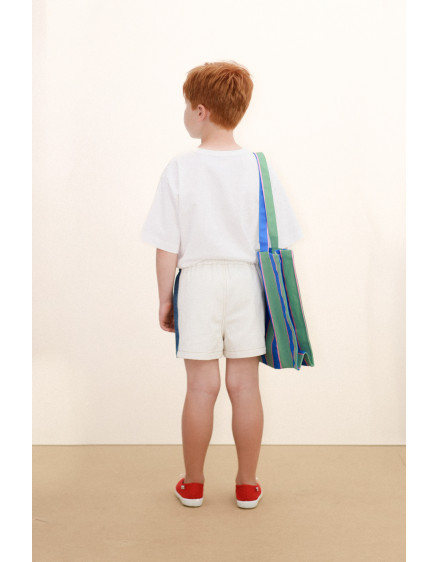 Color Block Denim Short Off-White 2