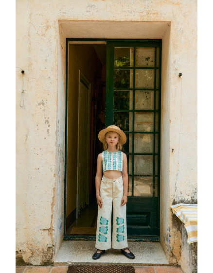 Джинси Blue Flower White 2