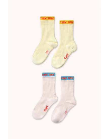 2 x Tiny Socks Yellow//Pink