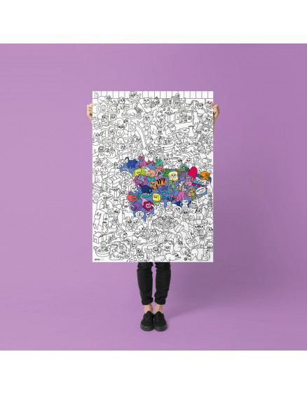 Постер-розмальовка Kitty Giant 4