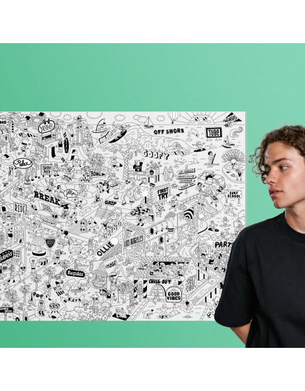 Постер-розмальовка Surf & skate Giant 5