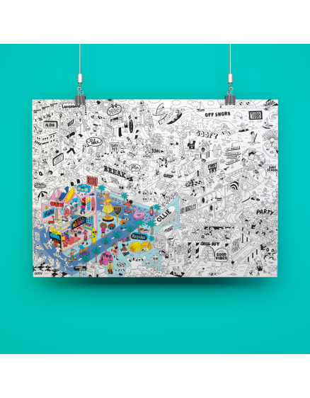 Постер-розмальовка Surf & skate Giant 2