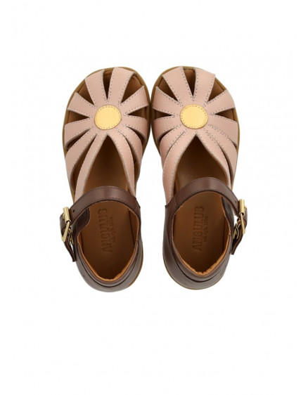 Closed Toe Flower Sandal Rosebud Yellow 4