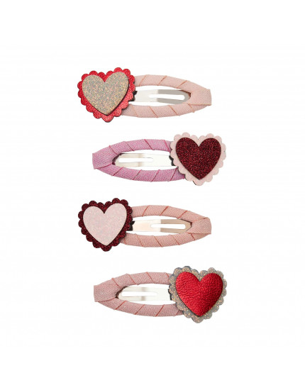 4 х Заколки Scalloped Heart Pink